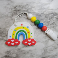 Primary Color Rainbow Teething Clip
