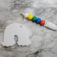 Primary Color Rainbow Teething Clip