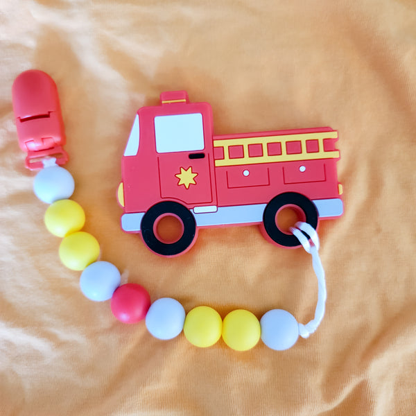 Fire truck teething clip
