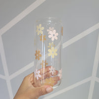 Custom Name Flower Libbey glass 20oz
