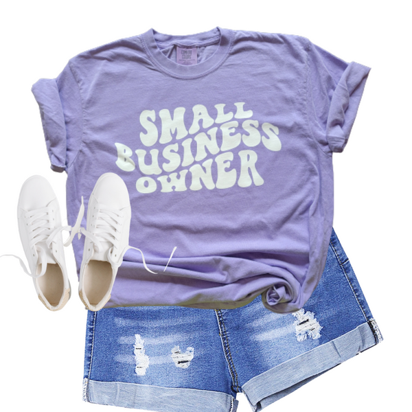 Lilac Small Business Owner Retro T-Shirt